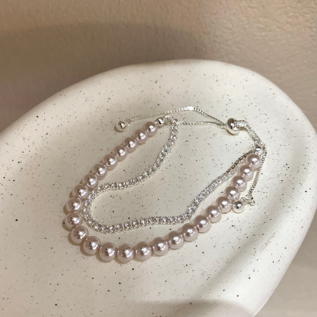 Layer Gang Drill Manta Rose Pearl Simple Light Luxury High Bracelets