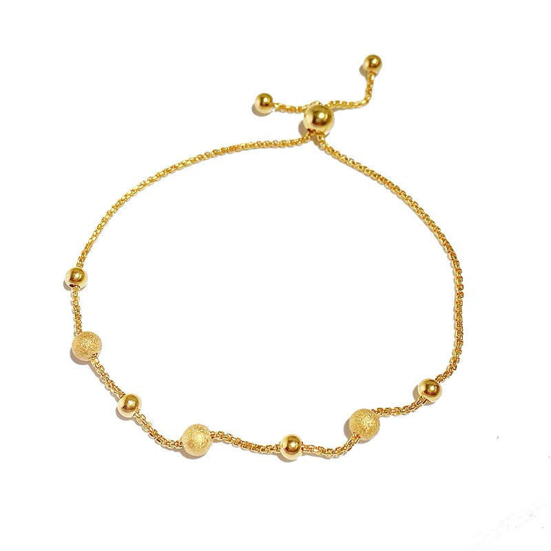 Titanium Steel Female Frosted Golden Balls Ball Simple Bracelets
