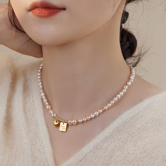 Women's Baroque Freshwater Pearl Sweater Chain High-grade Clavicle Necklaces