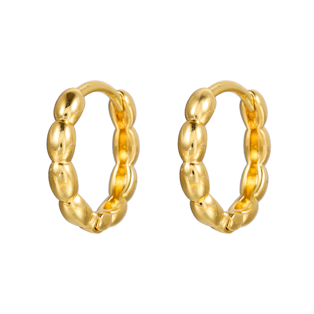 Copper Arc Geometric Design Real Gold Rings