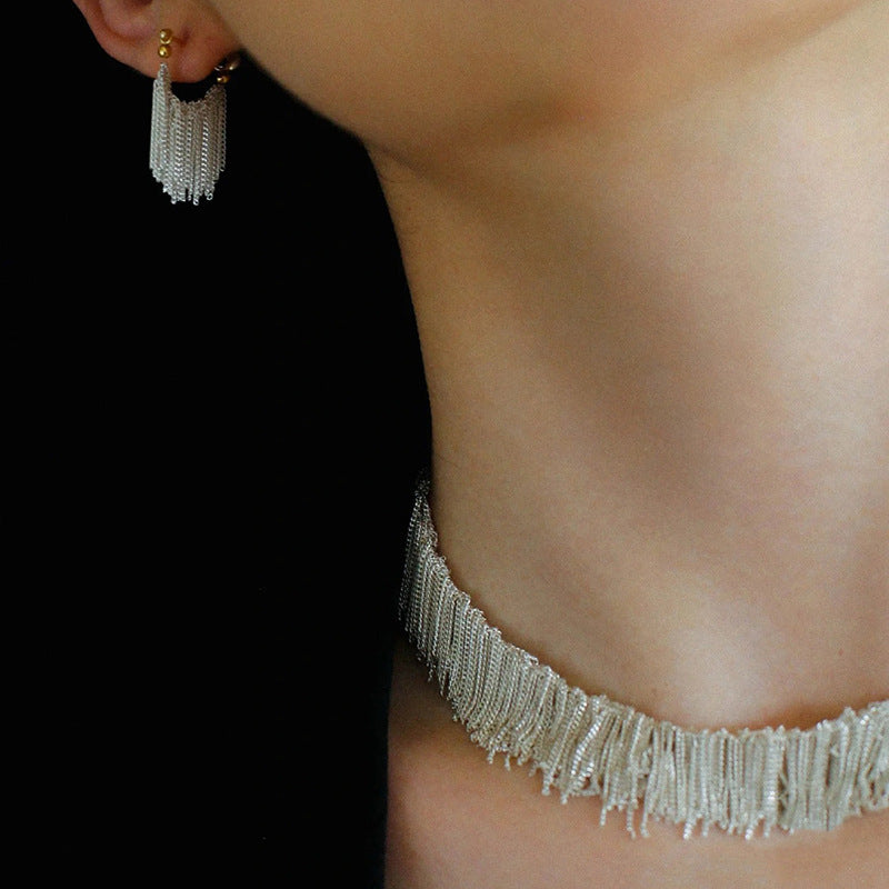 Women's French Fashion Hand-woven Tassel Waterfall Cold Style Temperamental Minority Necklace