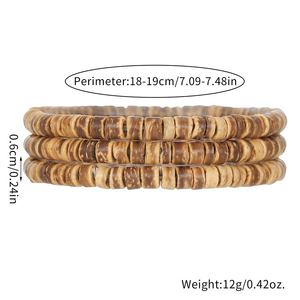 Men's Coconut Shell Hip Hop Punk Retro Bracelets