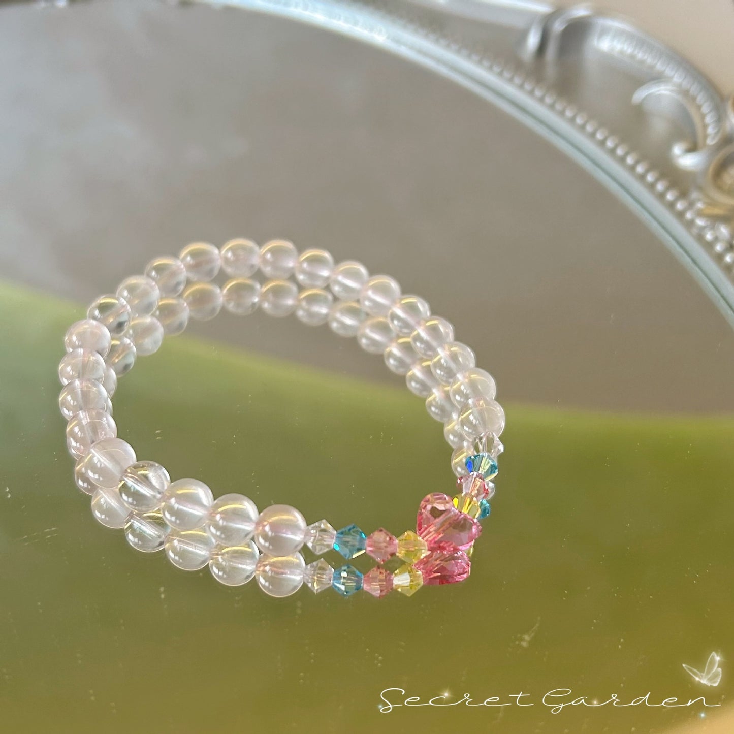 Pink Crystal Polo Cute Refreshing Design Girlfriends Bracelet