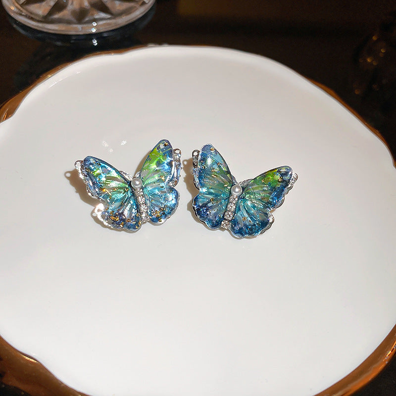 Sier Needle Zircon Geometric Flower Retro Exquisite Earrings