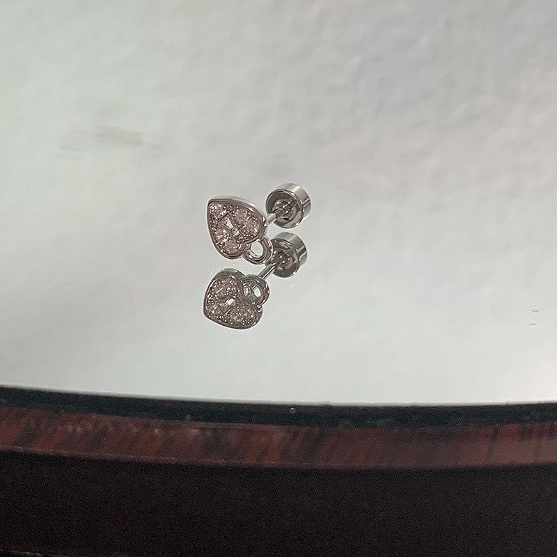 Titanium Steel Niche Super Flash Ear Bone Pin Small Earrings