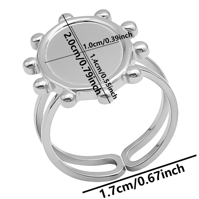 Women's & Men's Stainless Steel Titanium Geometric Oval Base Support Cold Rings