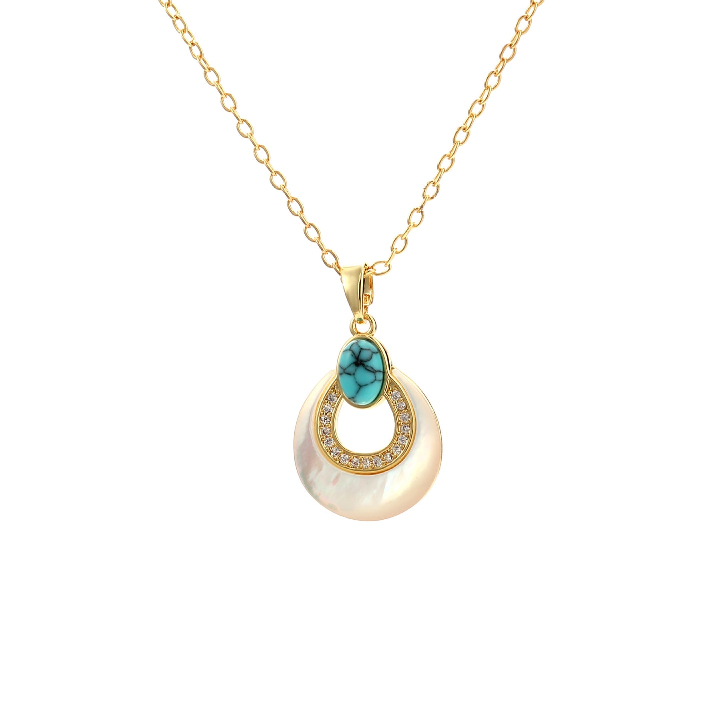 Hollow High-grade Blue Turquoise Clavicle Chain Necklace
