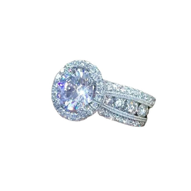 Women's Full Diamond Round Carat Super Flash Rings