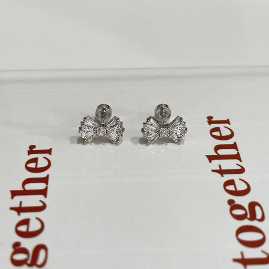 Zirconium Butterfly Bow Female Sweet Cool Niche Earrings