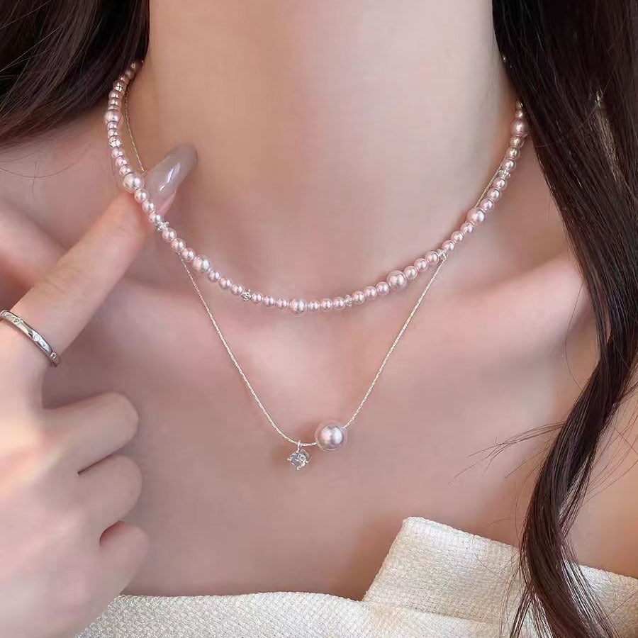 Rose Pearl Detachable Clavicle Chain Fashion Design Light Luxury Necklaces