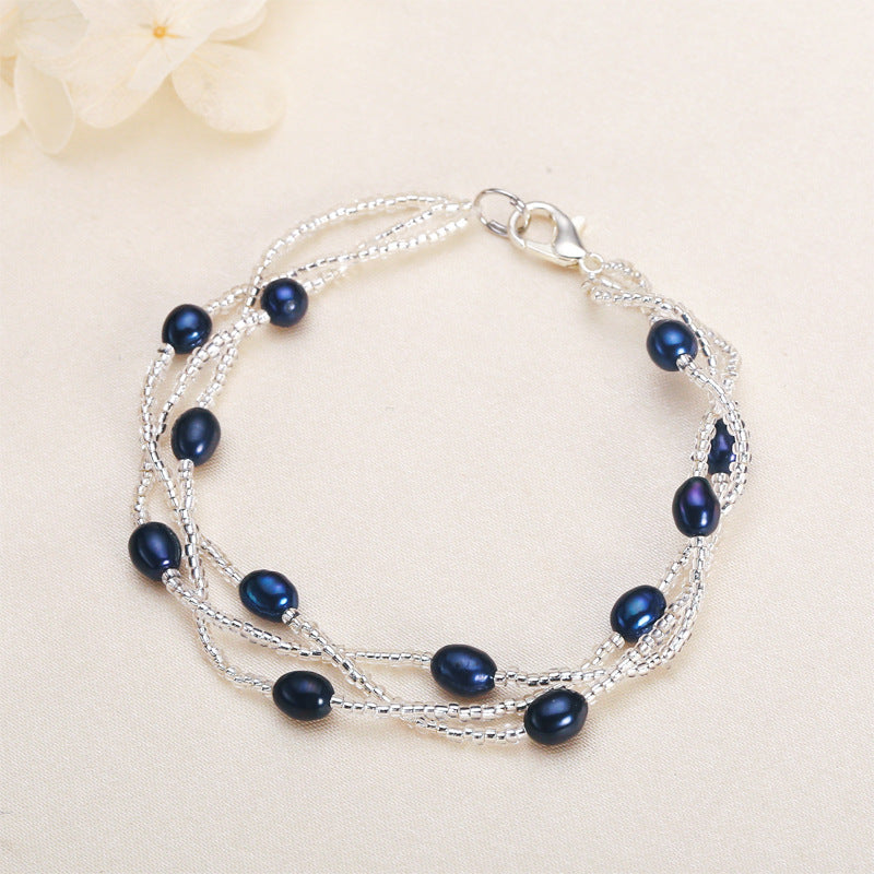 Women's Pearl Ornament M-shaped Woven Jewelry Stall Bracelets