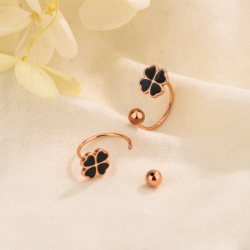 Trendy Temperament Screw Tightening Buckle Design Earrings