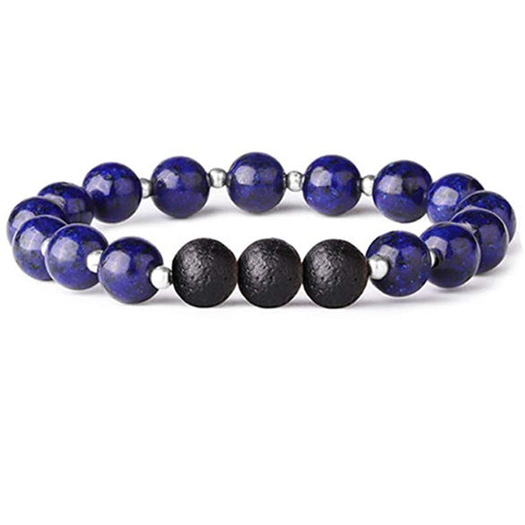 Women's & Men's Volcanic Rock Couple Beaded Elastic String Bracelet