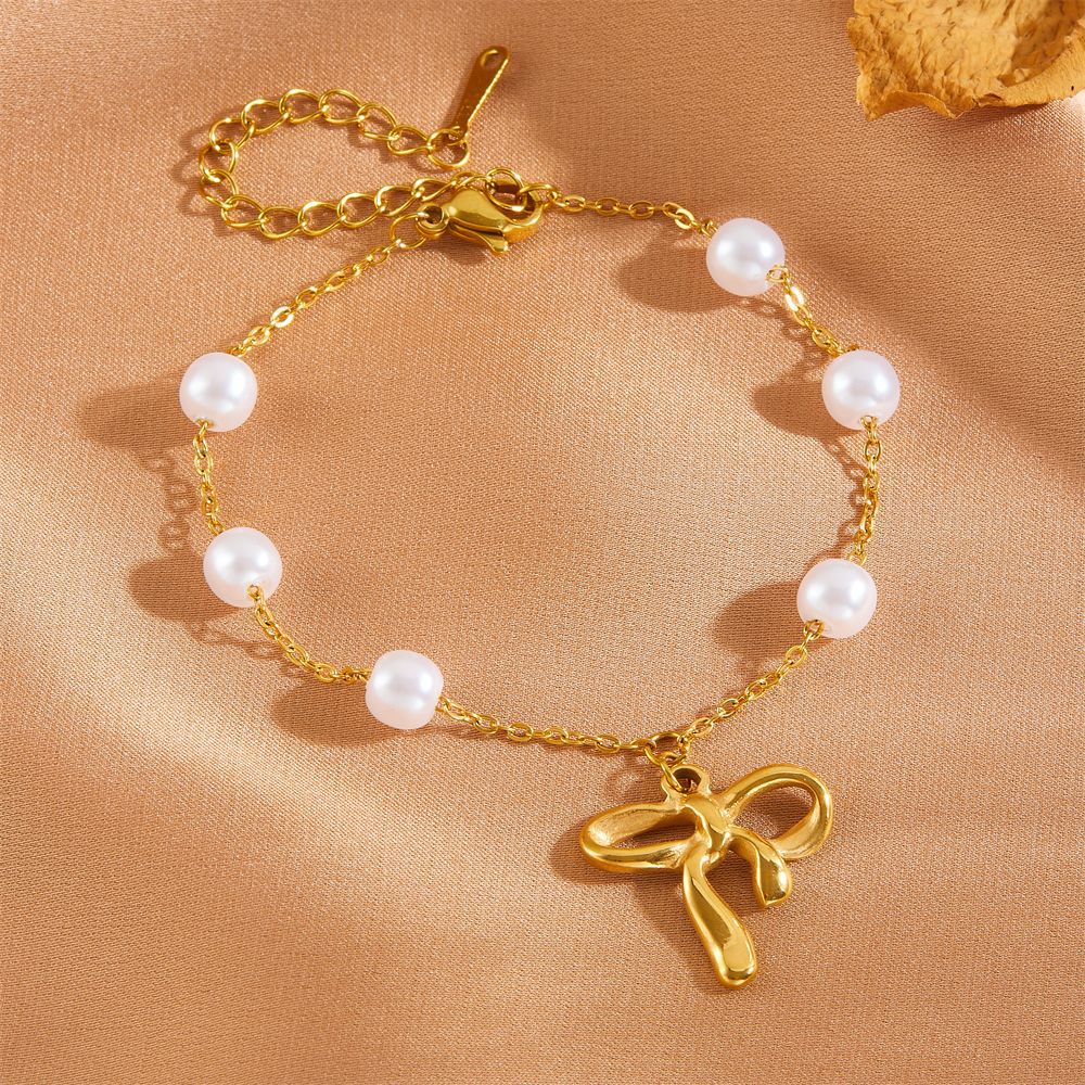 Women's Heart Bow Tie Clover Scallop Pearl High Bracelets