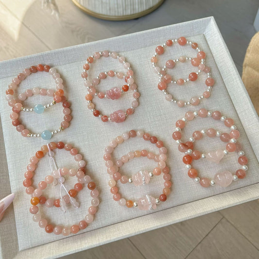 Design Mori Style Light Luxury Peach Fermentation Crystal Natural Stone Bracelets