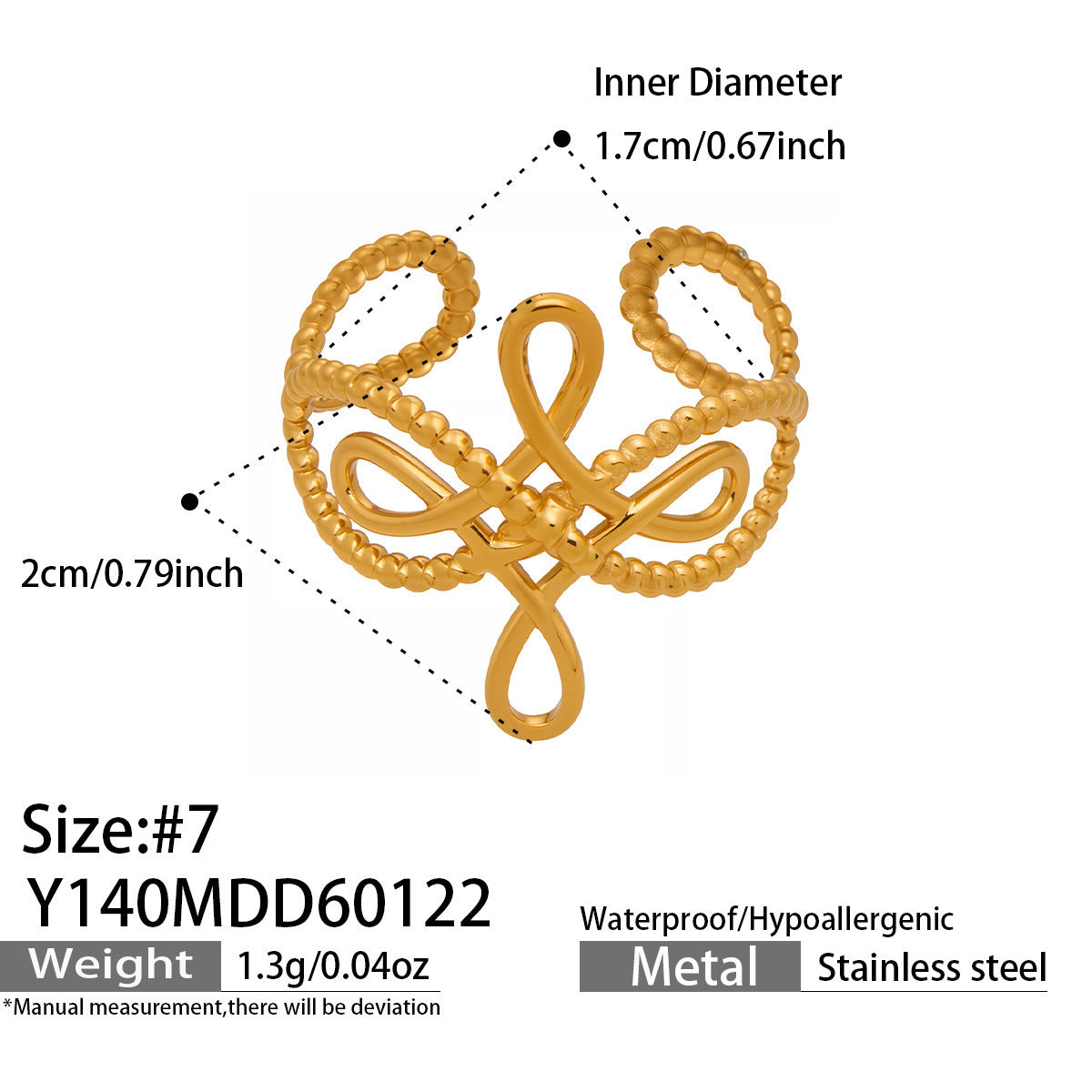 Design Geometric Stainless Steel Gold Plated Minority Fashion Rings