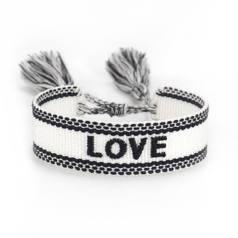 Women's Letter Carrying Strap Hand-woven Tassel Can Bracelets