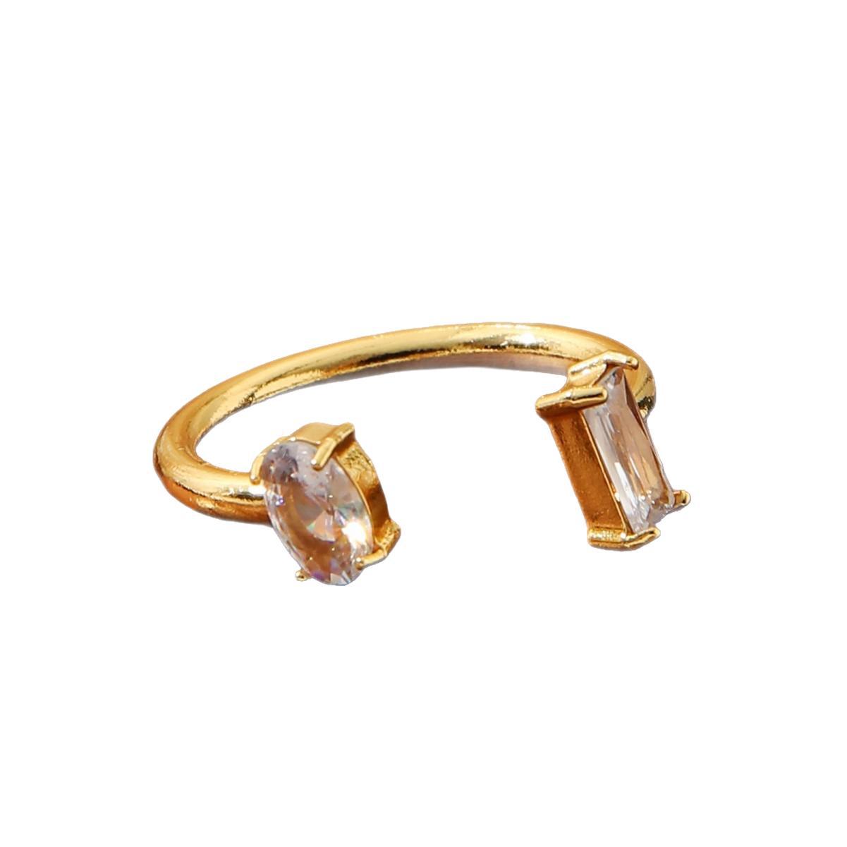 Square Color Open Titanium Steel Adjustable Rings