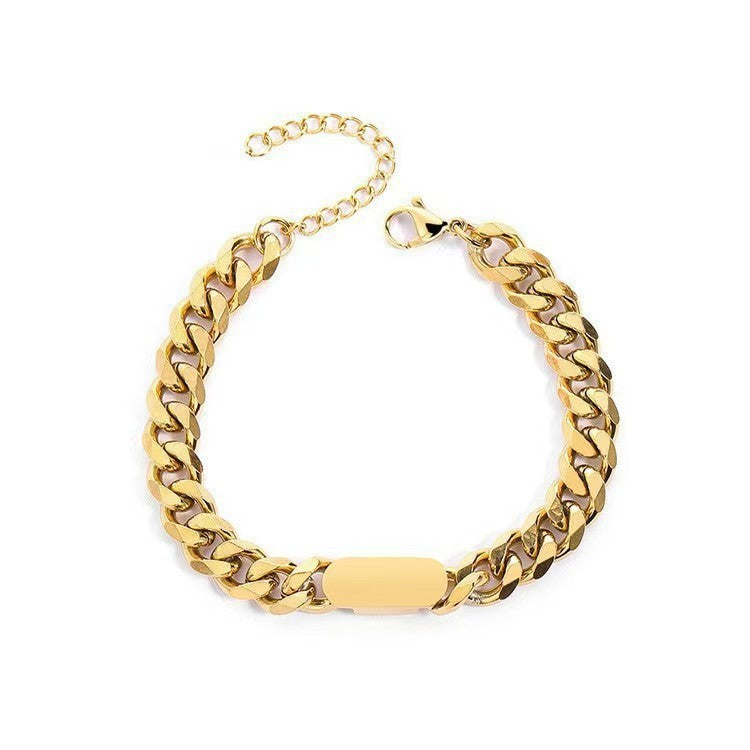 Men's Link Chain Cold Unisex Style Hip Hop Hot Couple Fashion Bracelet