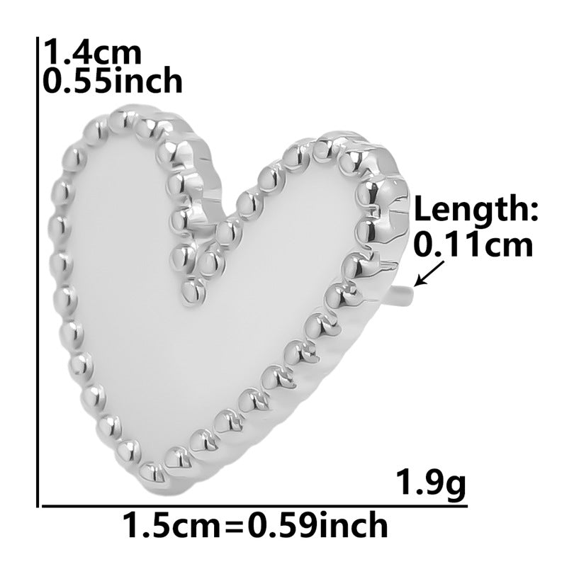 Stainless Steel Heart-shaped Base Support Titanium Piercing Stud Earrings