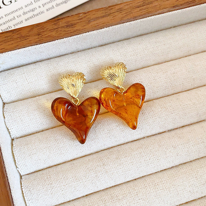 Women's Needle Geometric Irregular Resin Fashionable Retro Earrings