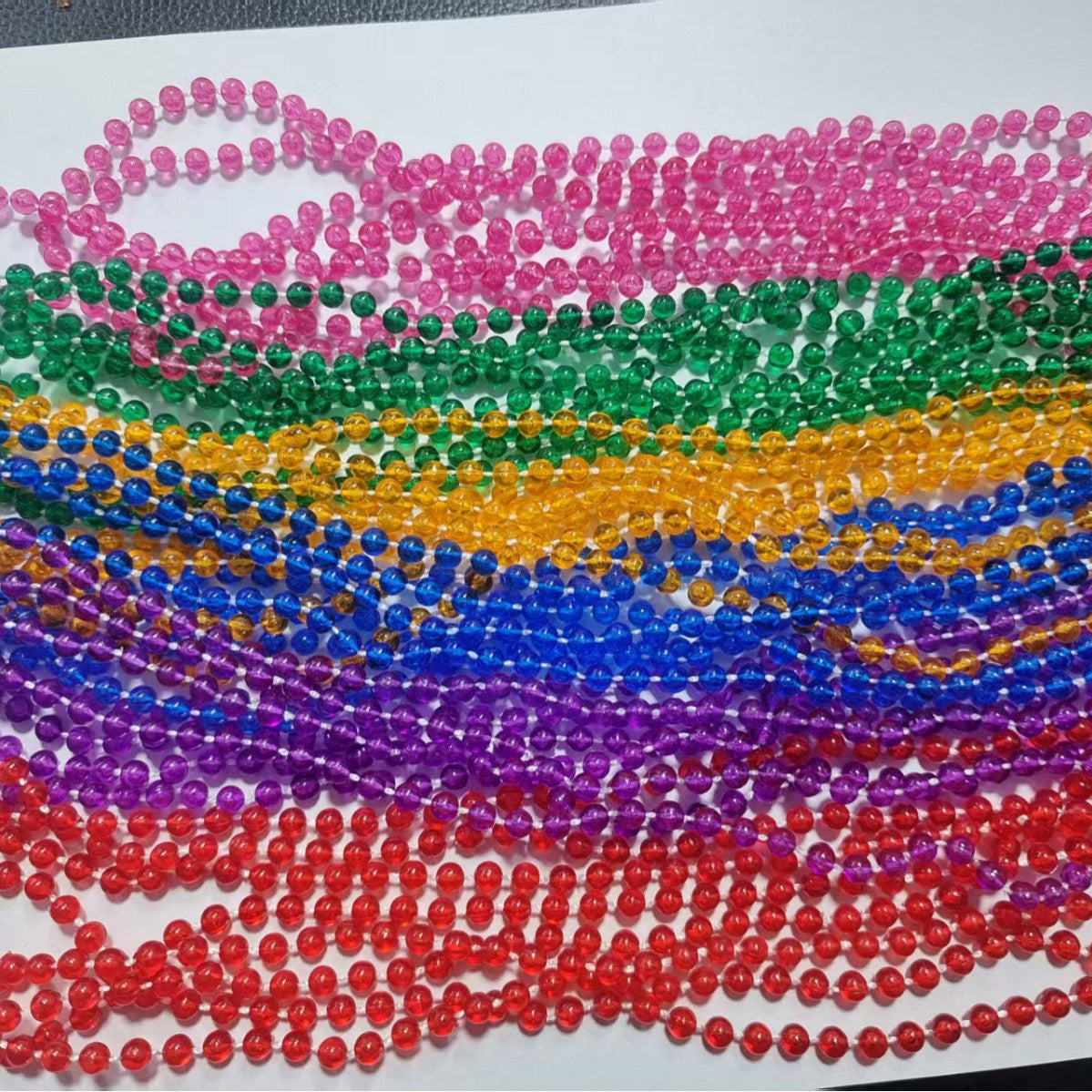 Independence Day Christmas String Beads Color Plastic Bead Wedding Celebration Necklace