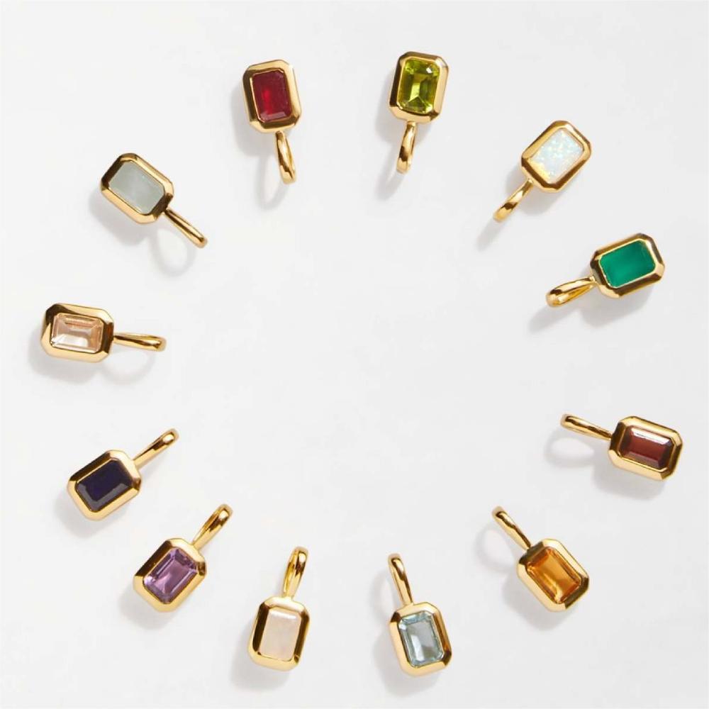 Birthstone Parts Female Twee Square Zircon Necklaces