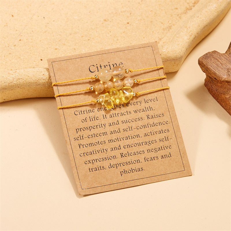 Stone Suit Citrine Amethyst Gravel Beaded Bracelet