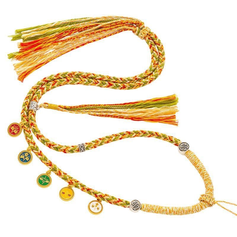 Style Tibet Beads Handmade Braided Rope Beeswax Amulet Bracelet