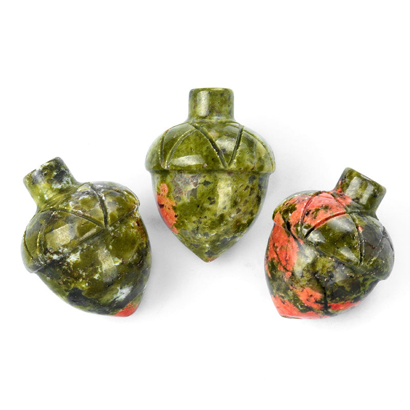 Siberian Hazelnut Acorn Stone Pine Cone Creative Carved Mini Jewelry Accessories