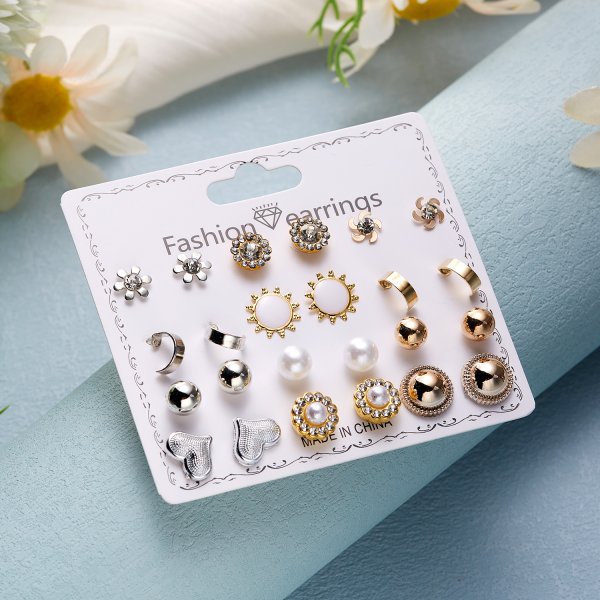 Women's Paper Card Alloy Zircon Ear Niche Earrings