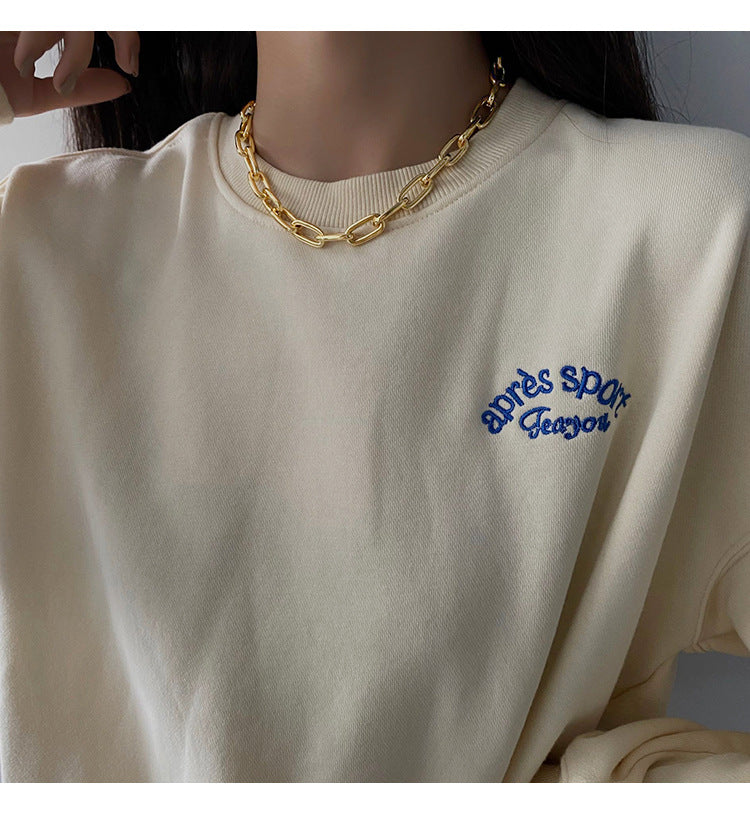 Women's Thick Chain Fashionable Light Luxury Minority Golden Decoration Clavicle Necklaces