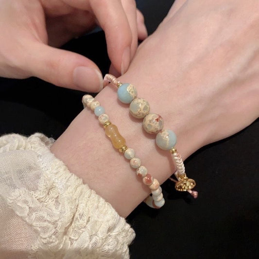 Women's Rope Stone Beaded Couple Girlfriends Vintage Bracelets