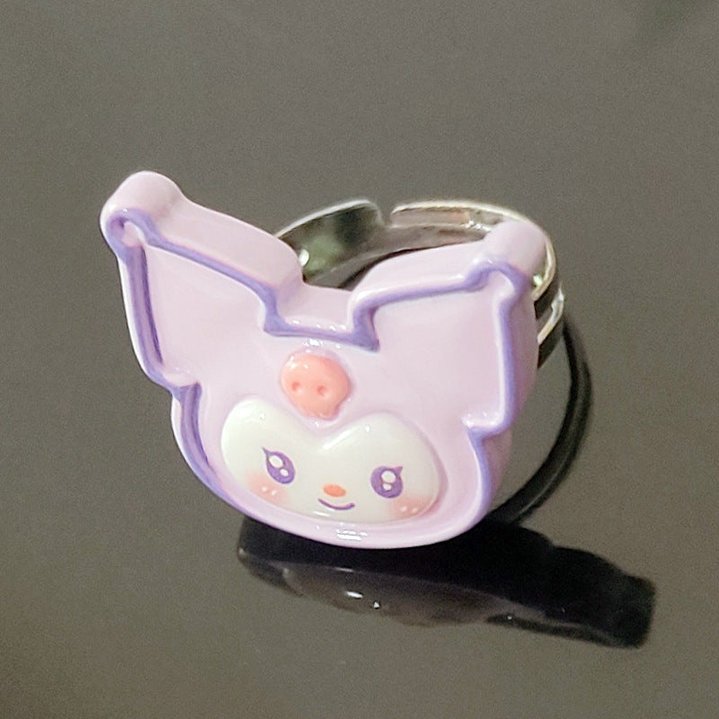 Cartoon Resin Acrylic Transparent Pacha Dog Rings