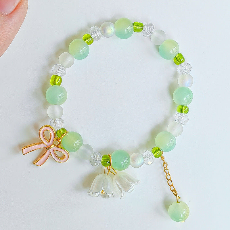 Two-color Lily Female Temperament Small Crystal Bracelet