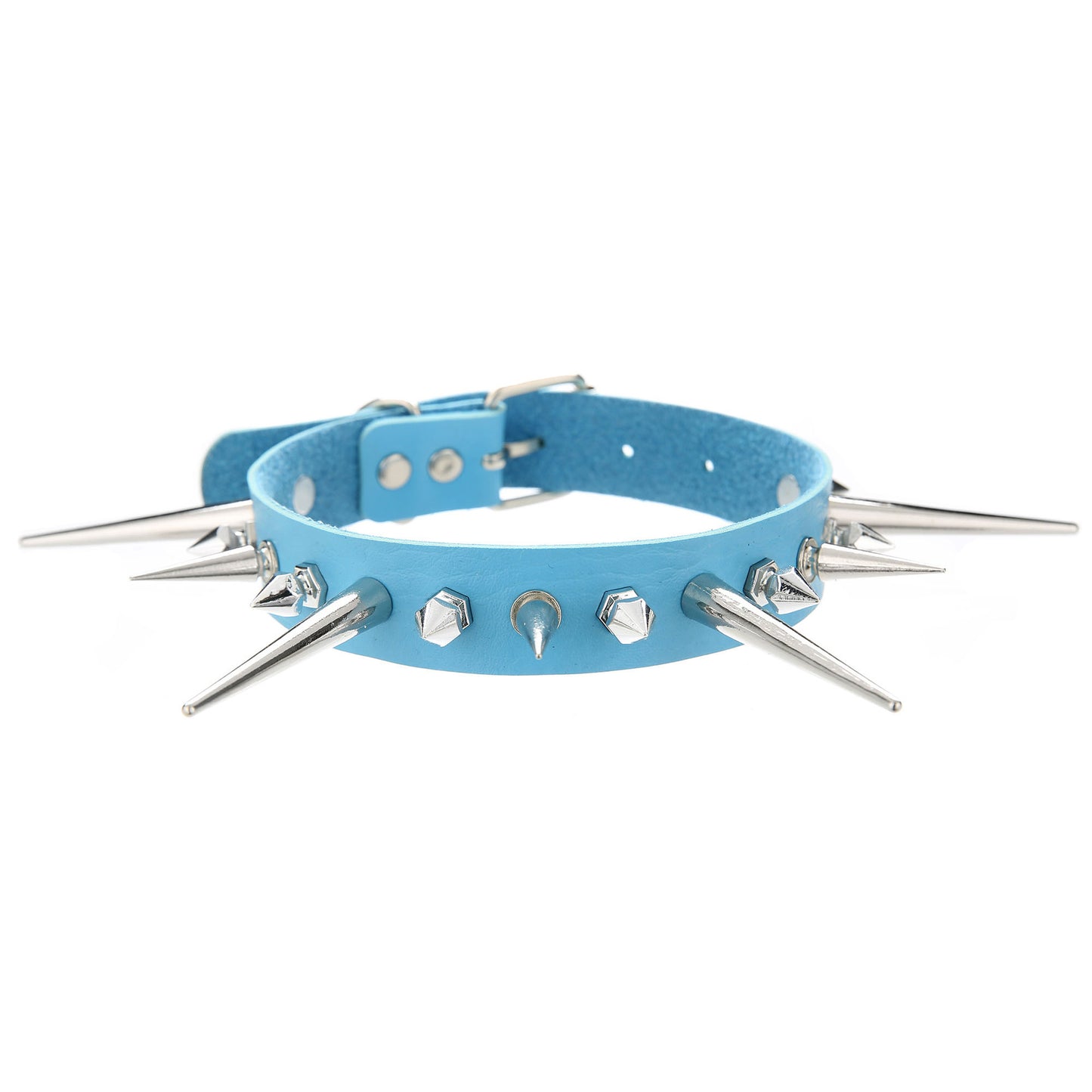 Punk Gothic Long Short Rivet Spike Collar