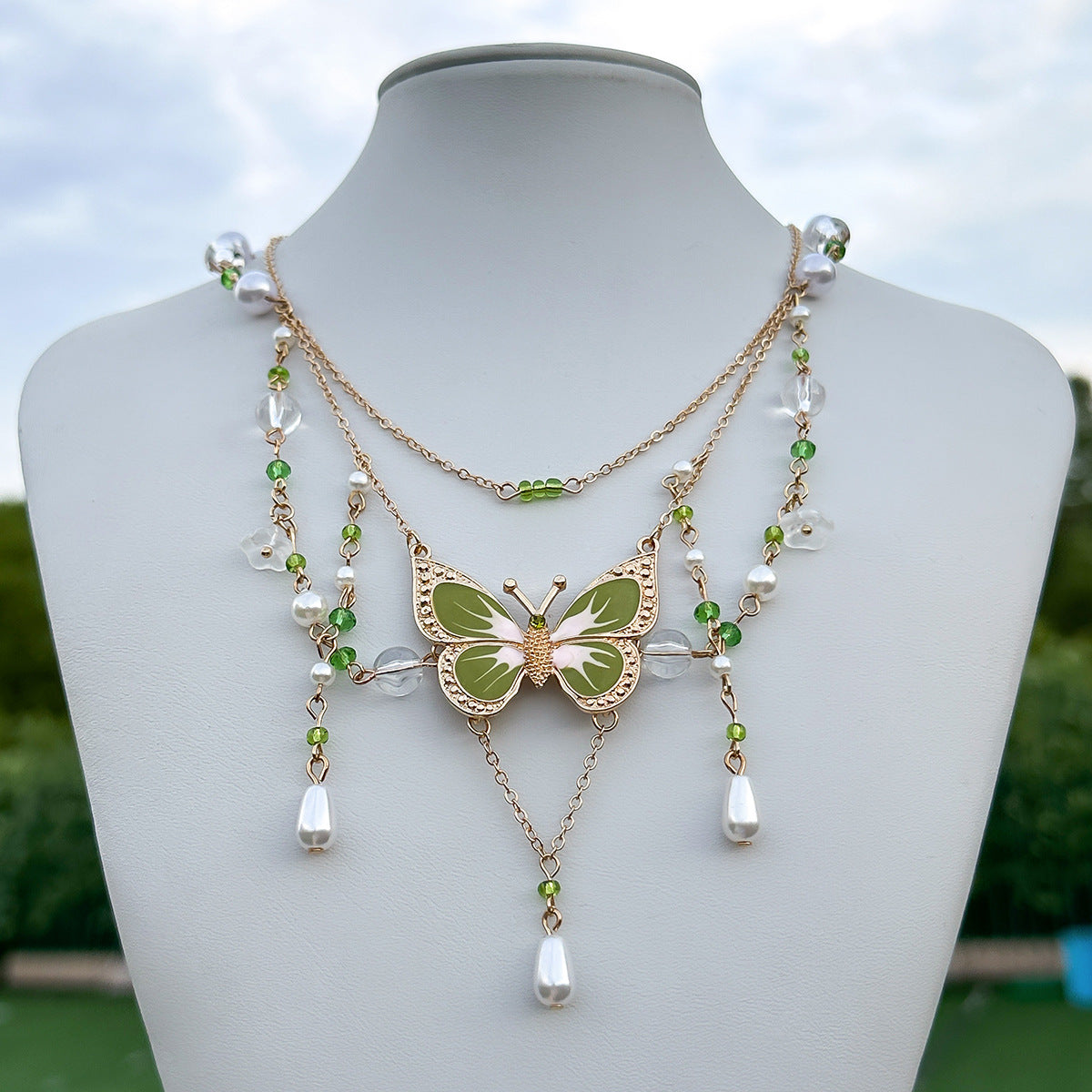 Beaded Niche Design Sweet Cool Butterfly Necklace