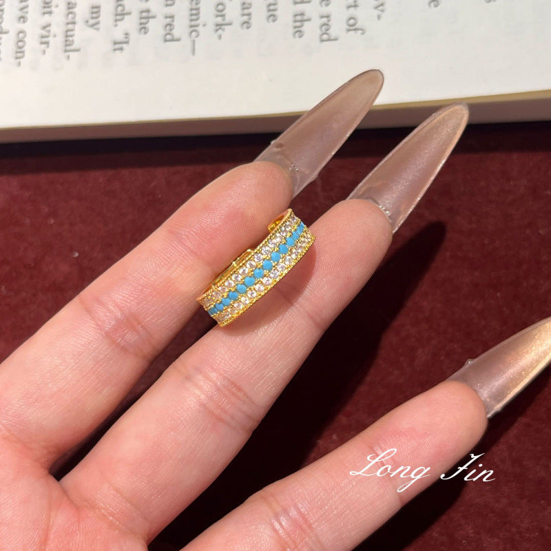Live Broadcast Ancient Chinese Style Full Diamond Blue Pine Affordable Necklaces