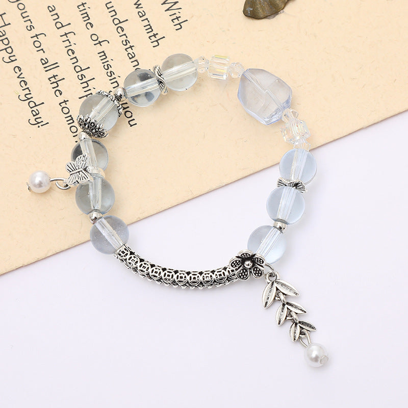 Graceful Crystal Super Moonstone Couple Girlfriends Bracelet