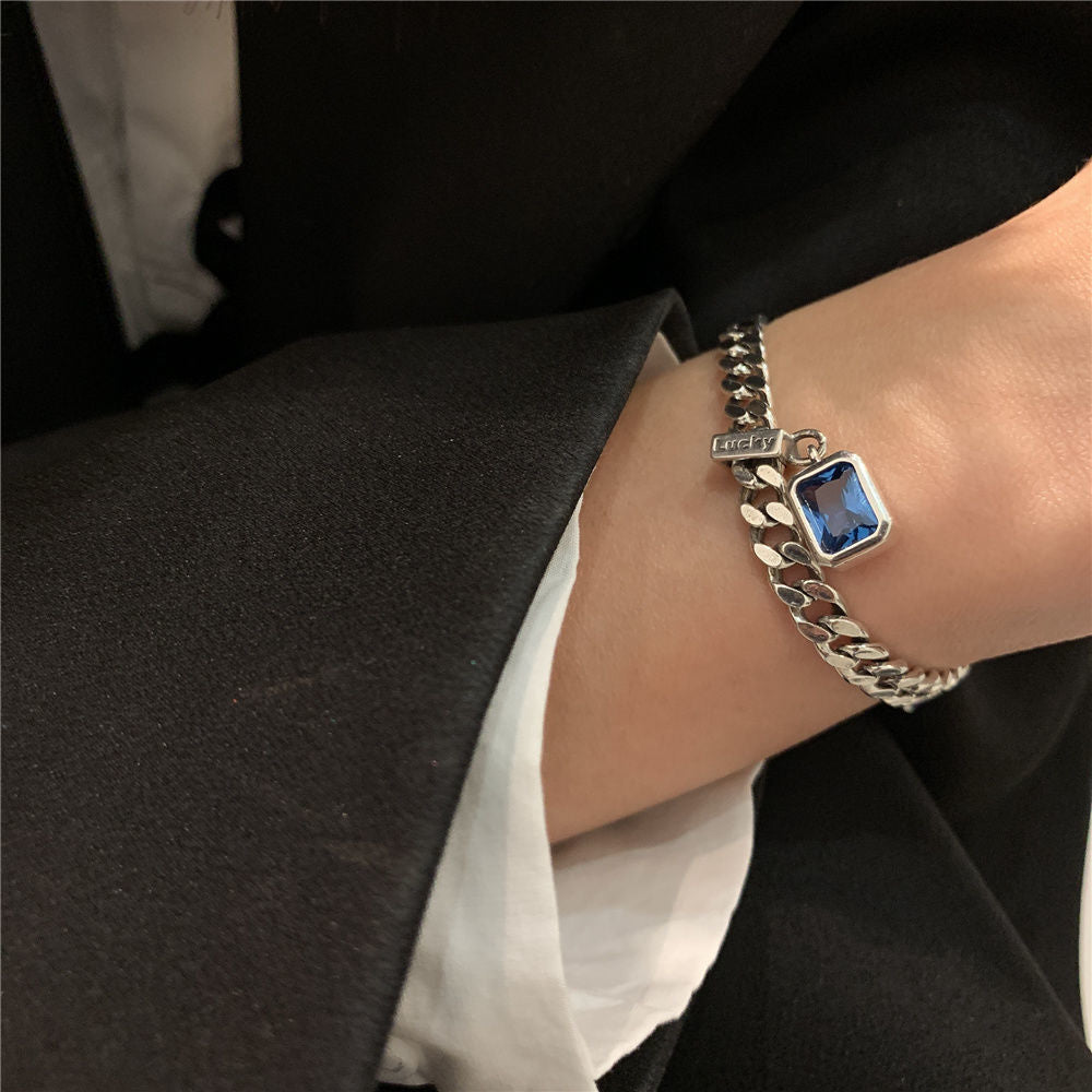 Gulf Navy Blue Zircon Unique Lucky Design Light Bracelet