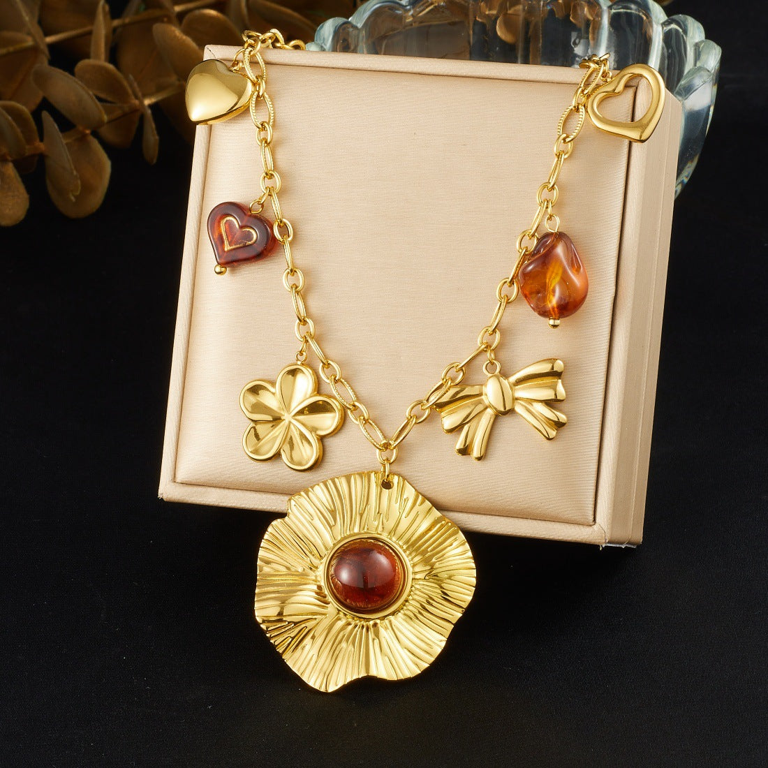 Women's Retro High-grade Personalized Dripping Gold-plated Necklace