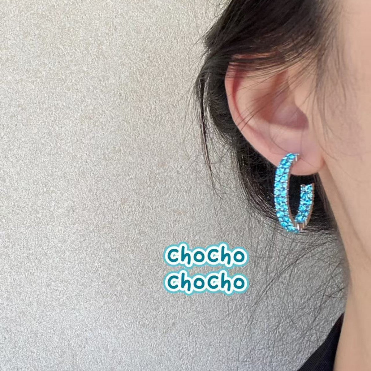 Extract Blue Shaped Design High-grade Exquisite Earrings