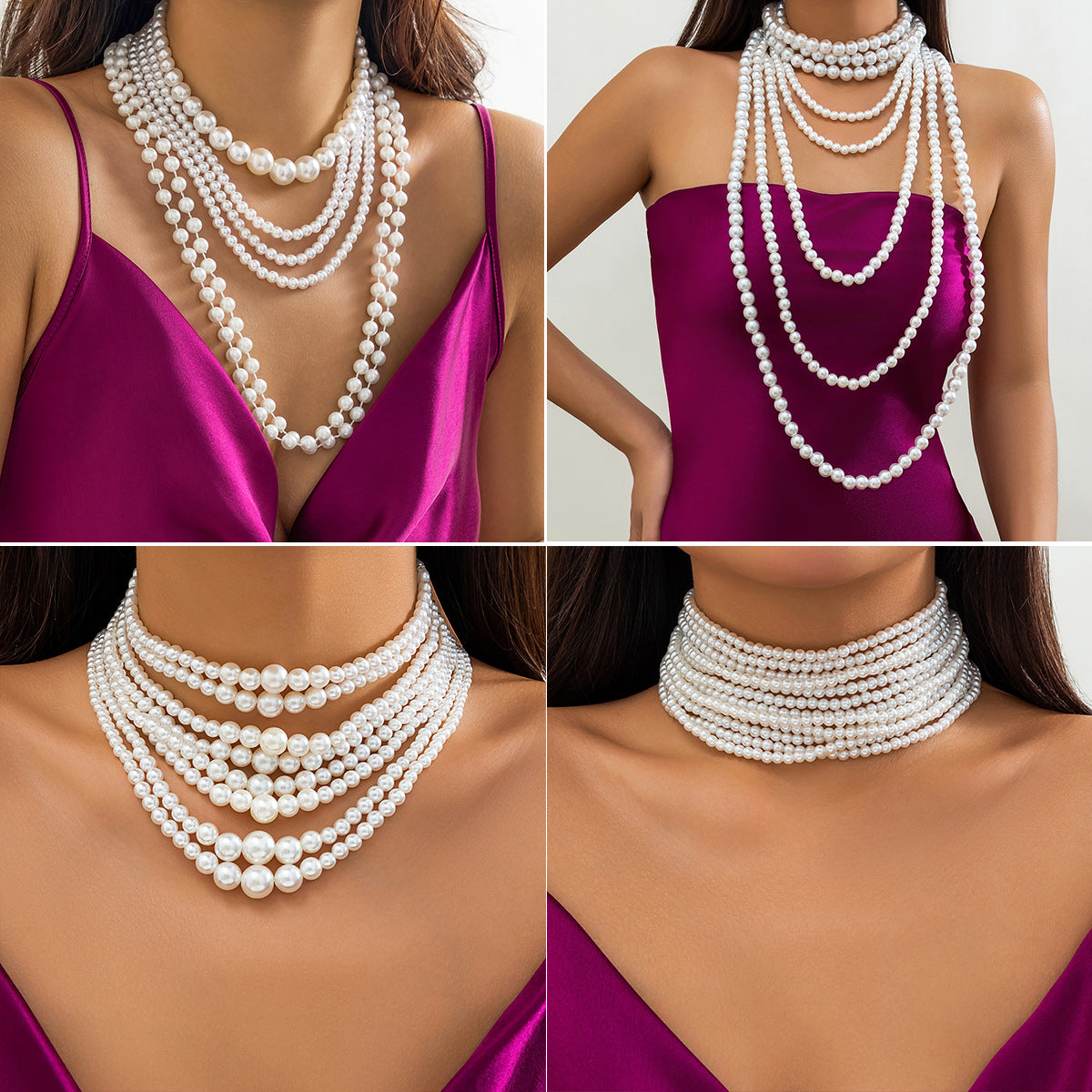Women's Pearl Elegant Baroque Size Beaded French Collar