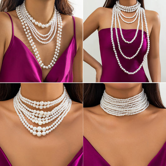Women's Pearl Elegant Baroque Size Beaded French Collar