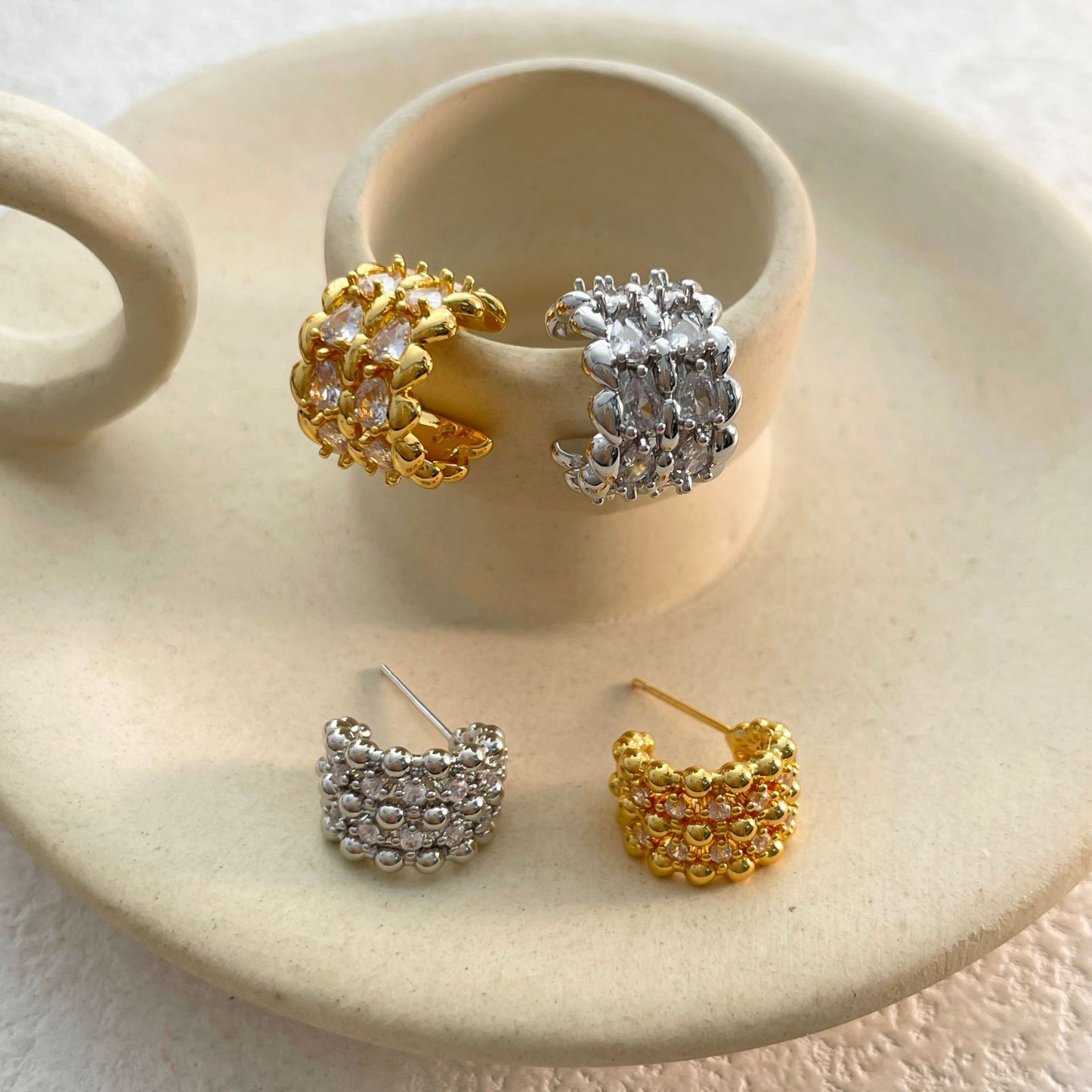 Retro High-grade Fashionable Versatile Elegant Trendy Stud Earrings