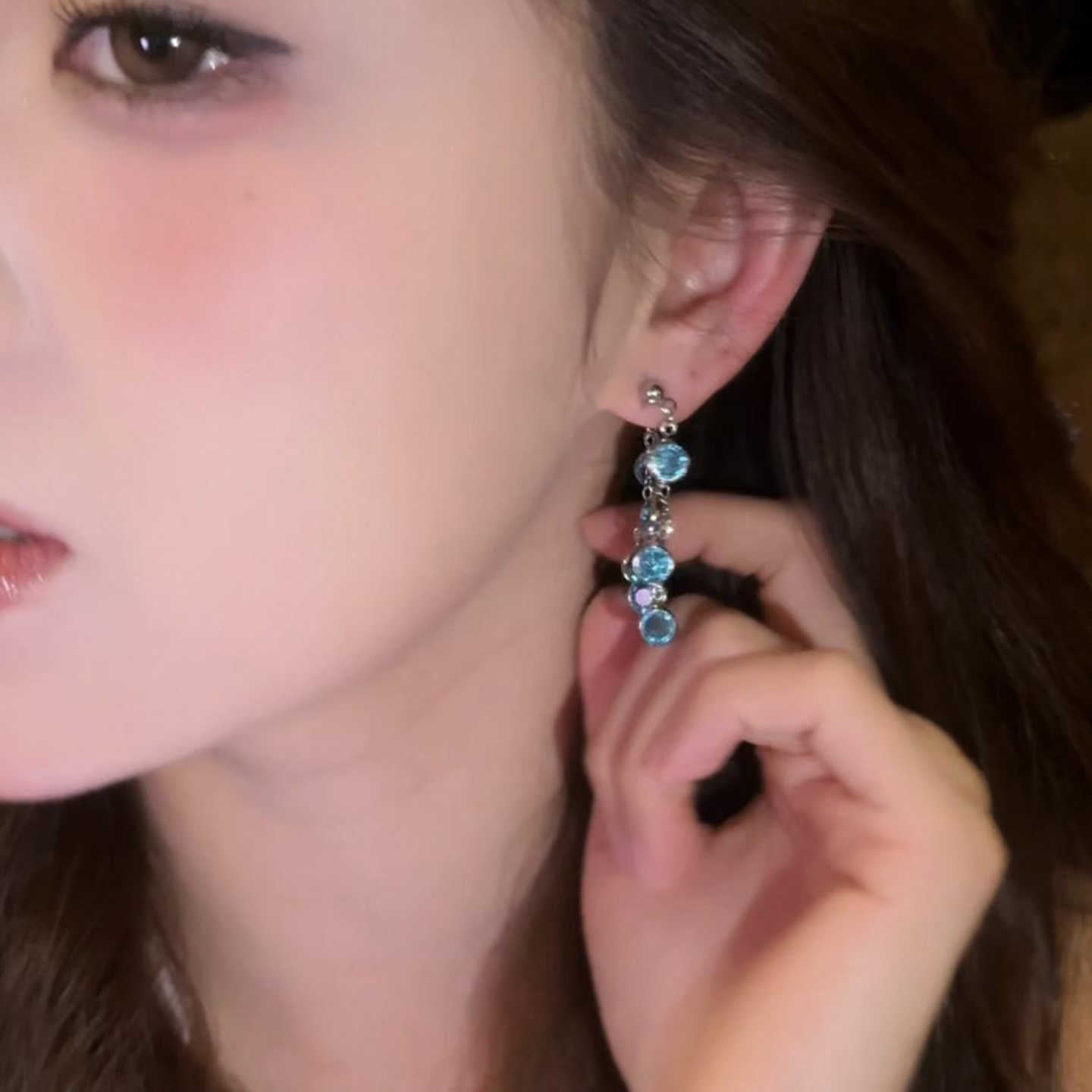 Women's Blue Grape Tassel For Light Luxury Minority Design Sense Earrings
