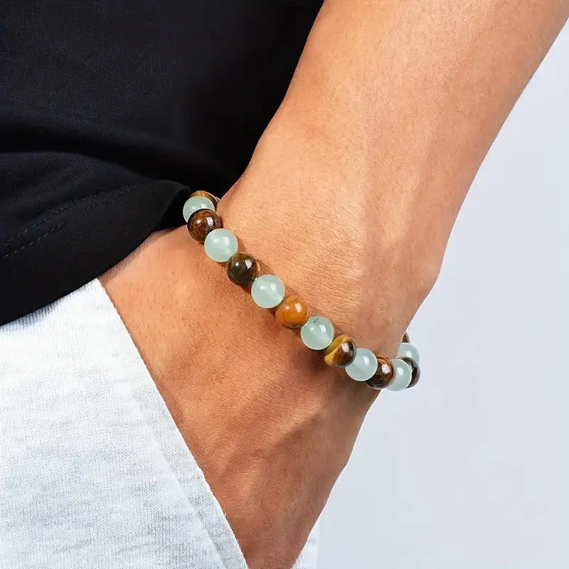 Unique Natural Tigereye Green Aventurine Fortune Bracelet