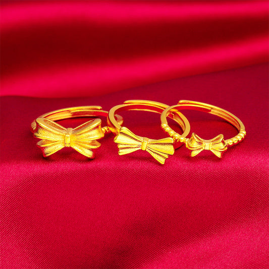 Brass Gold-plated Vietnam Placer Opening Bow Female No Rings