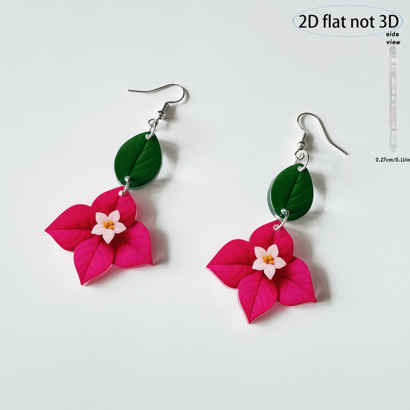 Leaf Double-sided Acrylic Spring Fresh Natural Earrings