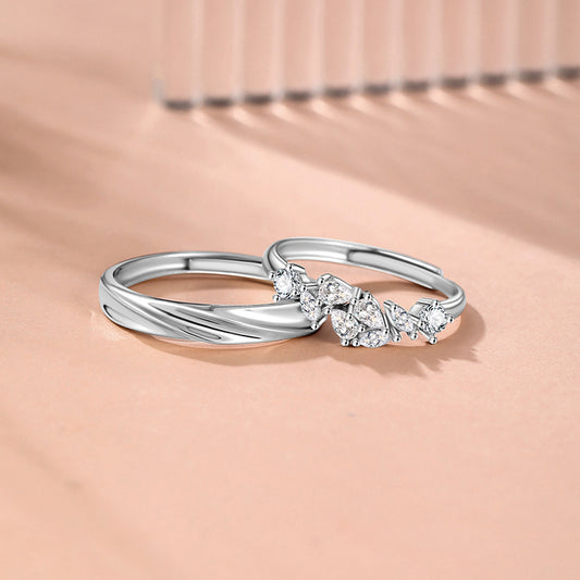 Open Foot Sier Female Niche Design Couple Rings